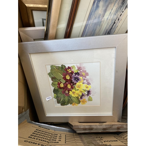 547 - A collection of assorted framed pictures to include gilt framed, watercolours etc.