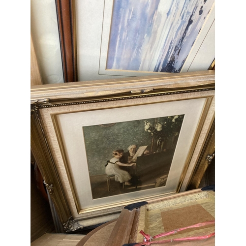 547 - A collection of assorted framed pictures to include gilt framed, watercolours etc.