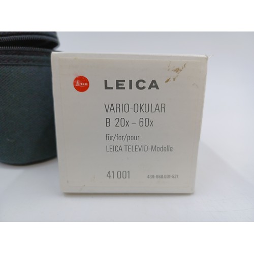 212 - A boxed and cased Leica Vario-Okular B 20x-60x spotting scope lens for Televid