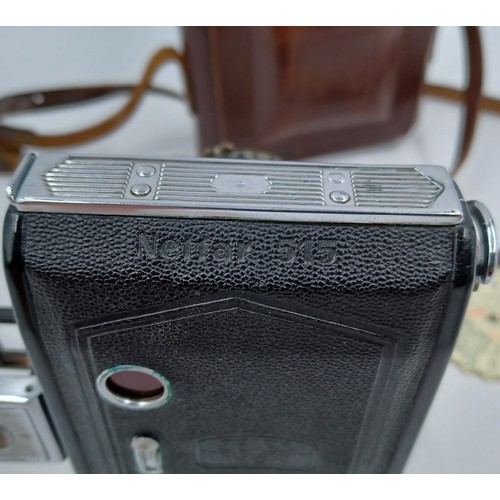 217 - A cased late 1930s Zeiss Ikon Nettar 515 self-erecting folding camera for 120 film fitted with Netta... 