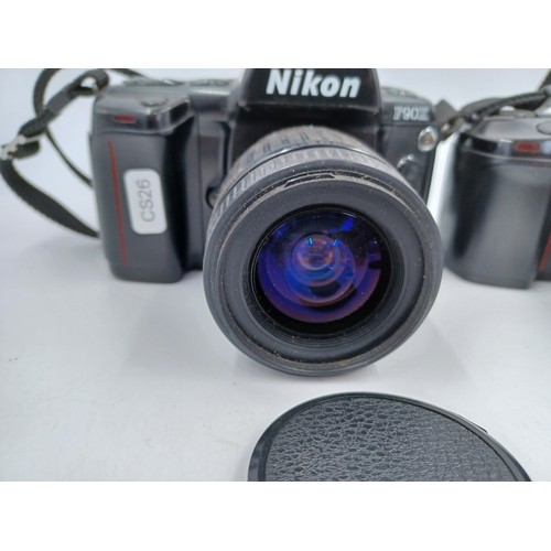 231 - Two Nikon 35mm SLR cameras, one F-801 fitted with Tamron SP wide zoom 24-48mm 1:3.5-3.8 lens and one... 