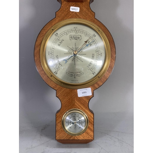 1635 - A Comitti of London mahogany cased barometer - approx. 86cm long