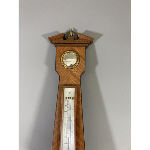 1635 - A Comitti of London mahogany cased barometer - approx. 86cm long