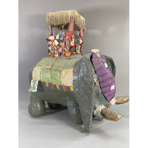 1625 - A child's papier-mâché elephant statue - approx. 64cm high