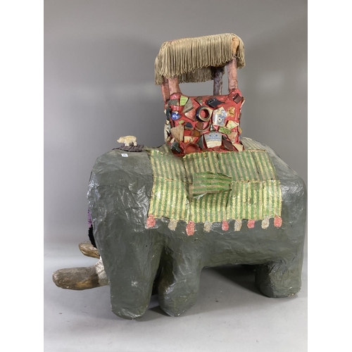 1625 - A child's papier-mâché elephant statue - approx. 64cm high