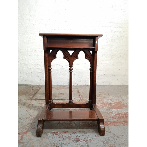 1 - A 19th century Gothic revival mahogany prayer stand - approx. 85cm high x 63cm wide x 55cm deep