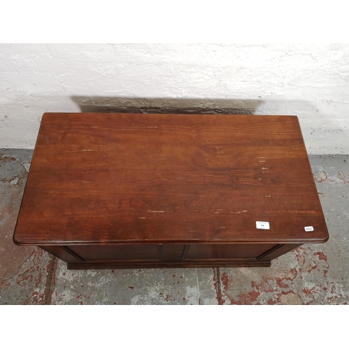 106 - A modern stained pine blanket box - approx. 53cm high x 92cm wide x 46cm deep