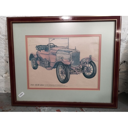 176 - Ten framed automobile prints