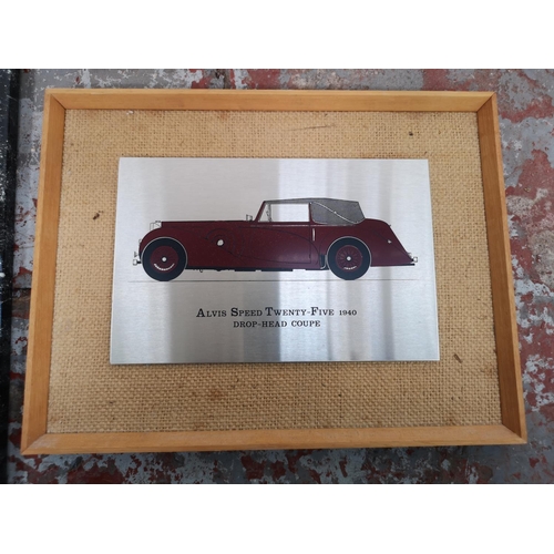 176 - Ten framed automobile prints