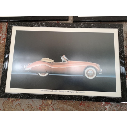 176 - Ten framed automobile prints