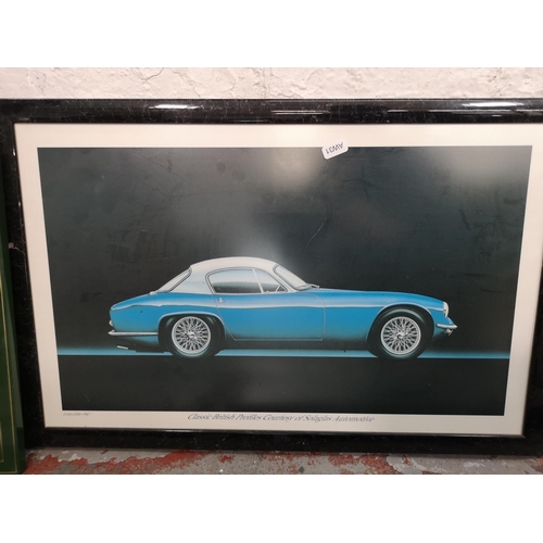 176 - Ten framed automobile prints