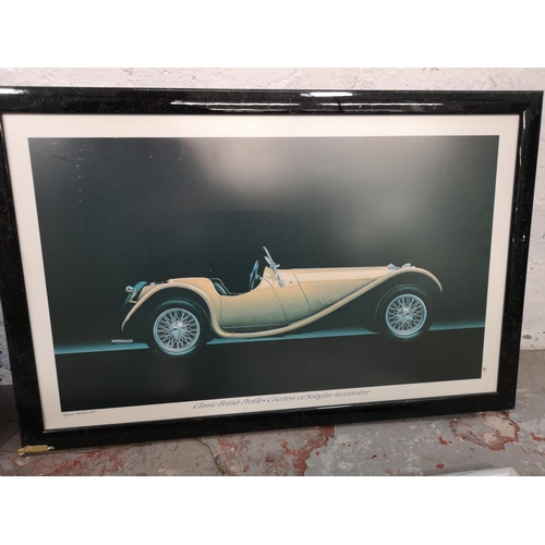 176 - Ten framed automobile prints