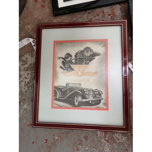 176 - Ten framed automobile prints