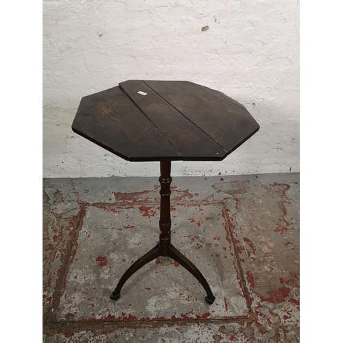 25 - Four pieces of furniture comprising 19th century oak tripod tilt top table, early/mid 20th century b... 