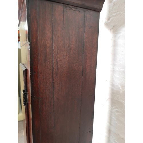 37 - A 19th century G Sutton of Taunton mahogany cased grandfather clock with rosewood crossbanding, bone... 