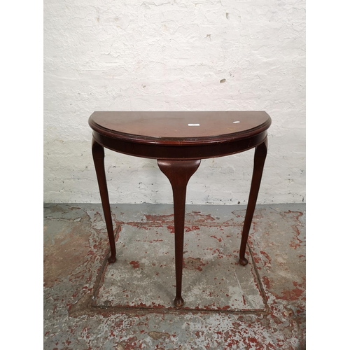 58 - Three pieces of mahogany occasional furniture comprising circular top side table, two tier side tabl... 