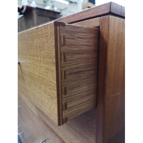 59 - A teak and white laminate chest of two short over three long drawers - approx. 88cm high x 92cm wide... 