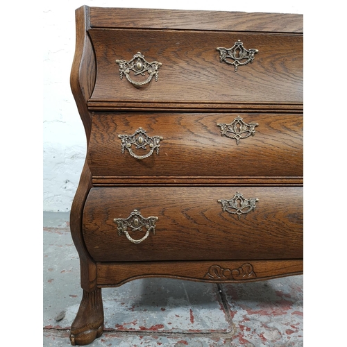 7 - A French Louis XV style oak chest of three drawers - approx. 64cm high x 62cm wide x 32cm deep