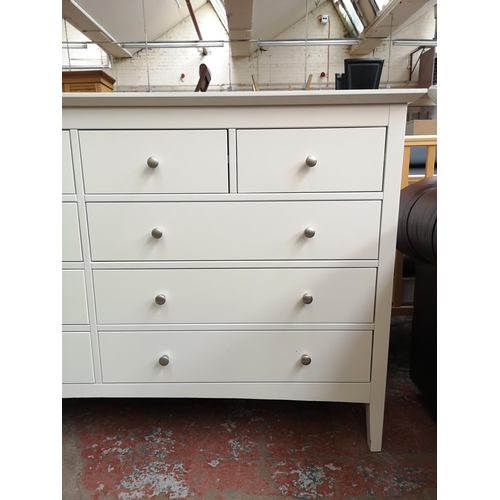 70 - A modern white chest of four short over six long drawers - approx. 94cm high x 160cm wide x 44cm dee... 