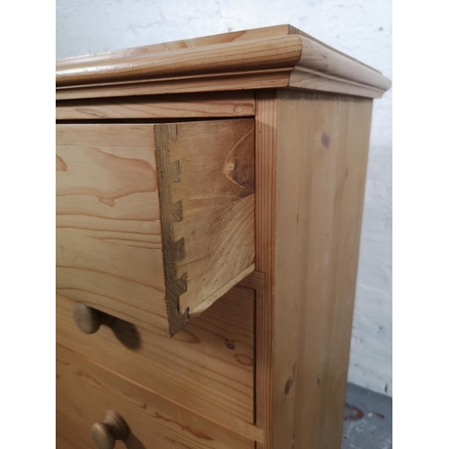 8 - A Victorian style solid pine chest of two short over three long drawers - approx. 93cm high x 102cm ... 