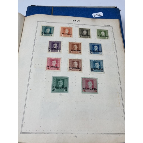 1616 - Four stamp albums containing assorted stamps to include Barclay Classic stamp album, The Senator etc