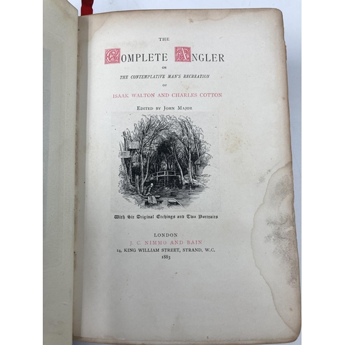 1622 - A Victorian The Complete Angler leather hardback book edited by John Major, dated 1883