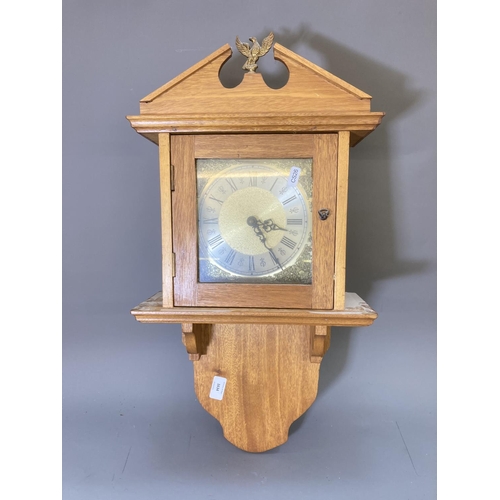 1634 - A 19th century style quartz wall clock - approx. 62cm high x 31.5cm wide x 15cm deep