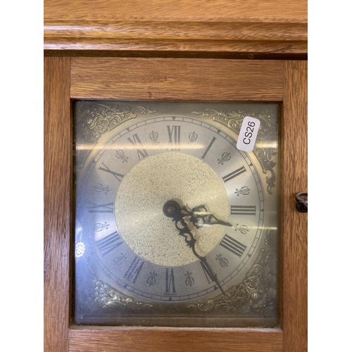 1634 - A 19th century style quartz wall clock - approx. 62cm high x 31.5cm wide x 15cm deep