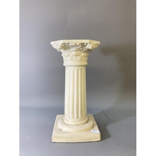 1685 - A 19th century style ceramic column plant stand - approx. 48cm high