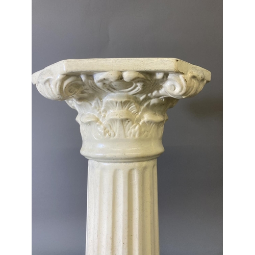 1685 - A 19th century style ceramic column plant stand - approx. 48cm high