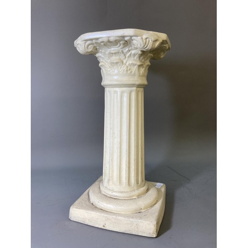 1685 - A 19th century style ceramic column plant stand - approx. 48cm high