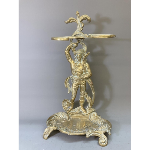 62 - A 19th century style brass figural stick stand - approx. 58cm high