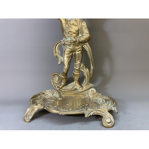 62 - A 19th century style brass figural stick stand - approx. 58cm high