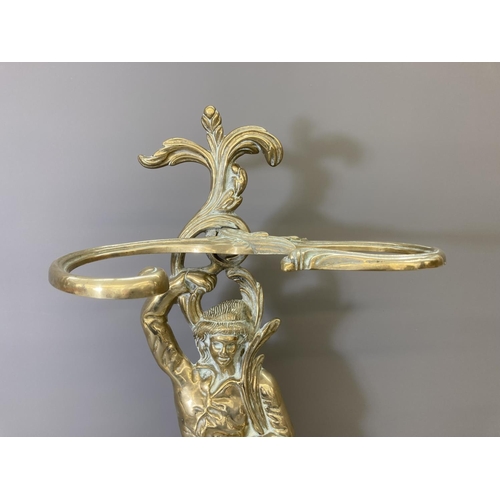 62 - A 19th century style brass figural stick stand - approx. 58cm high