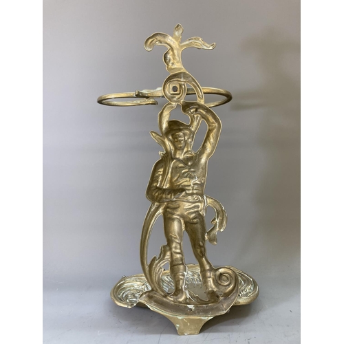 62 - A 19th century style brass figural stick stand - approx. 58cm high