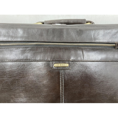 162 - A Hidesign brown leather satchel - approx. 43cm x 32cm