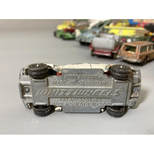 82 - A collection of assorted vintage diecast model vehicles to include Corgi Volkswagen 1200 saloon, Les... 