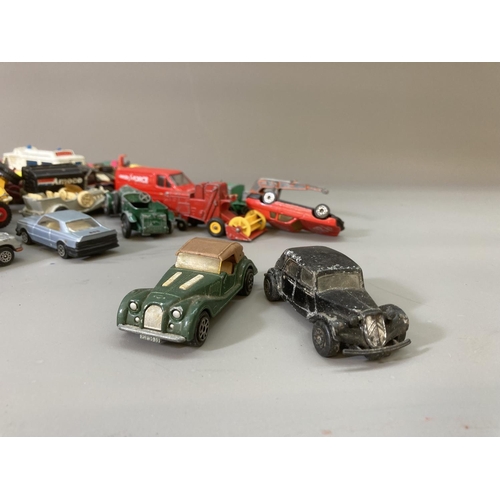 82 - A collection of assorted vintage diecast model vehicles to include Corgi Volkswagen 1200 saloon, Les... 