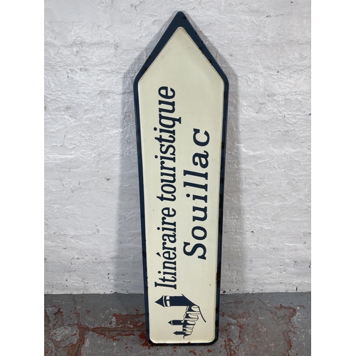 208 - An Itineraire Touristique Souillac enamel sign - approx.  146cm wide x 35cm high