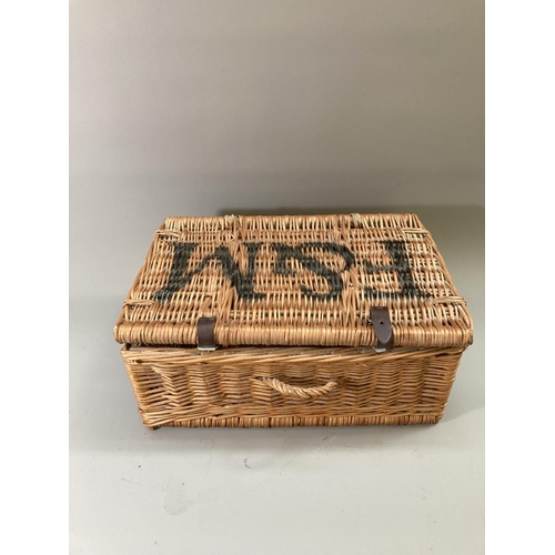 234 - A Fortnum & Mason wicker picnic basket - approx. 18cm high x 43cm wide x 29cm deep