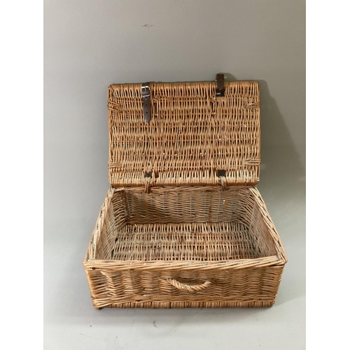 234 - A Fortnum & Mason wicker picnic basket - approx. 18cm high x 43cm wide x 29cm deep