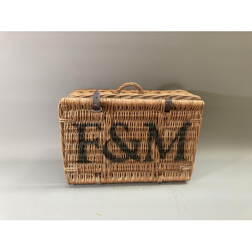 234 - A Fortnum & Mason wicker picnic basket - approx. 18cm high x 43cm wide x 29cm deep