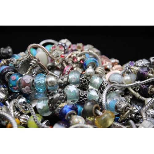 142 - Forty two retro fashion charm bracelets