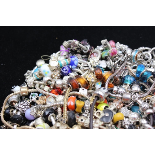 158 - Fifty retro fashion charm bracelets