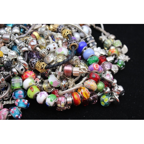 158 - Fifty retro fashion charm bracelets