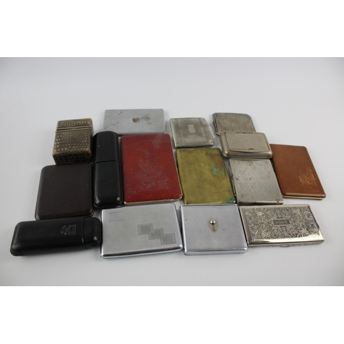 233 - Fifteen assorted vintage cigarette cases