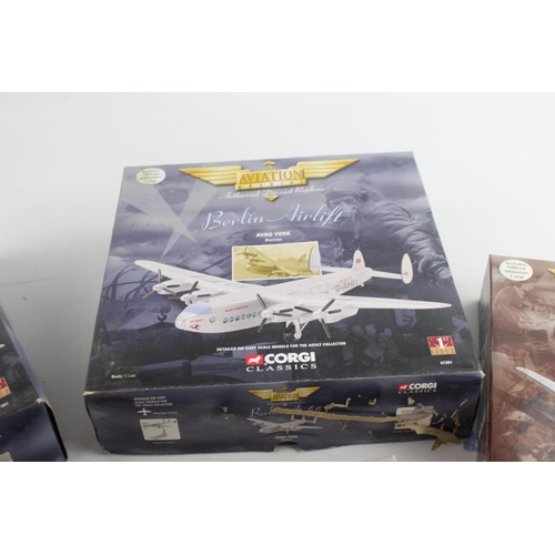 73 - Four boxed Corgi Aviation Archive diecast models to include Avro Lancaster 47301 etc.