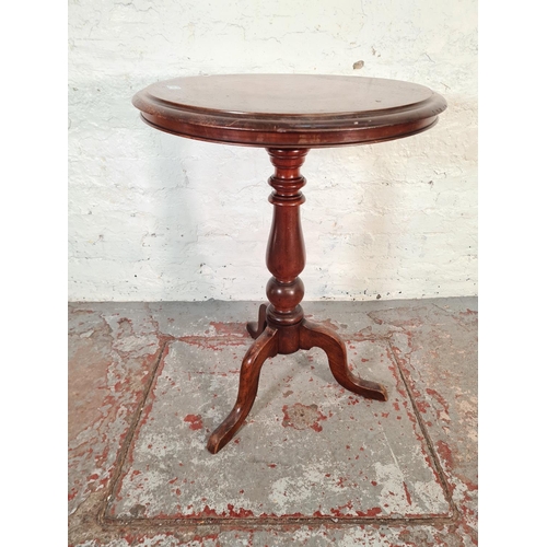 A 19th century style mahogany pedestal side table approx. 79cm high x