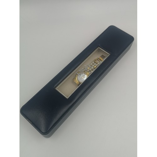 1257 - A boxed Misaki Japanese pearl and gold plated quartz wristwatch with mother of pearl dial