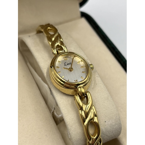 1253 - A boxed Limit gold plated quartz lady's wristwatch - model no. Y120/9673